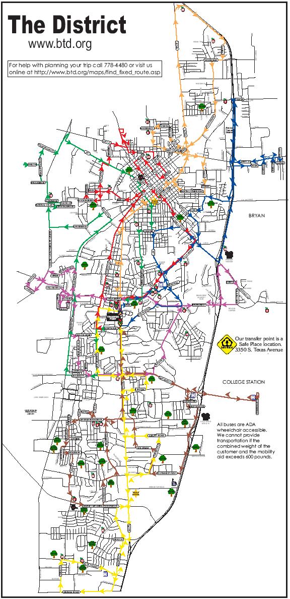 Appendix G Public Transit Route Maps Brazos Transit District Bryan/College Station Bus