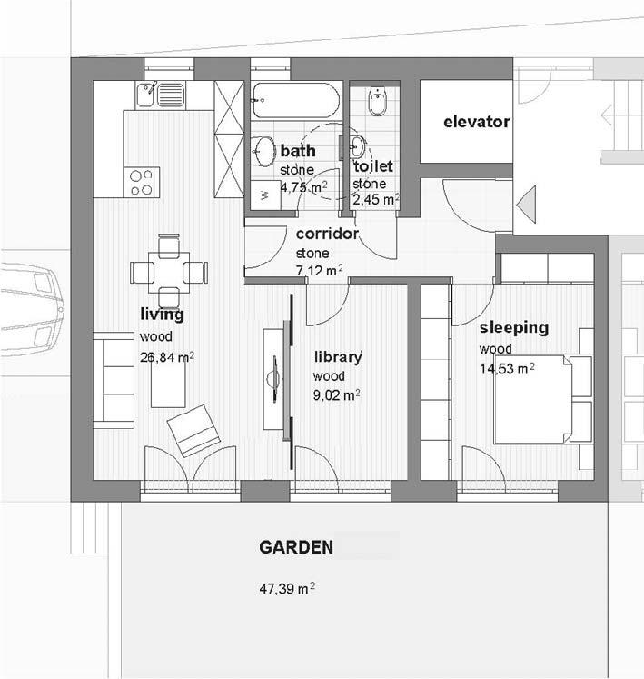 172 J. WERNER Fig. 9. Variant 4: 1.5 bedroom apartment with sliding doors and FLEX wall in the FLEX zone 3.7.