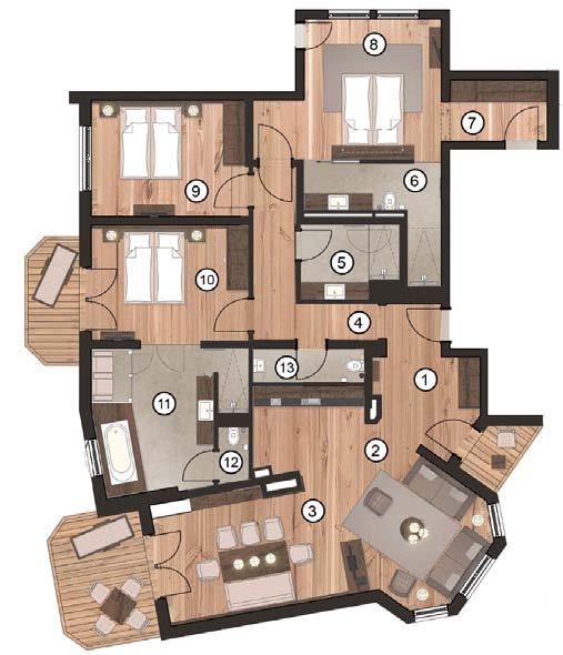 Haus 2 - Apartment 221 Second Floor 3 bedrooms 153m 2