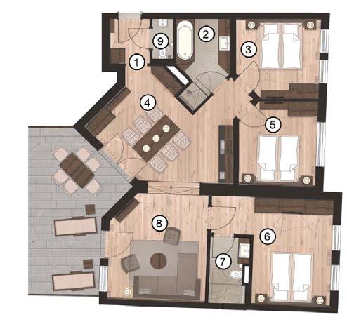 euros Haus 3 - Apartment 301 Ground Floor 3 bedrooms
