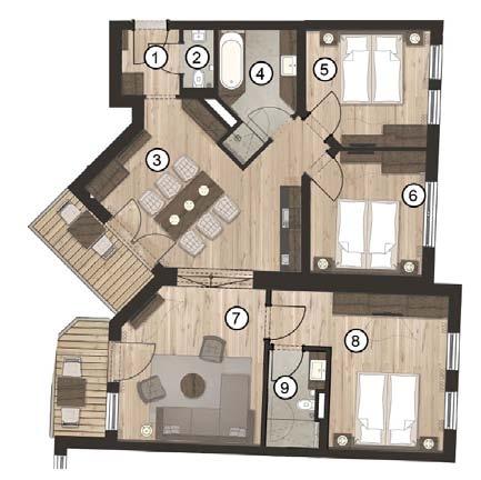 Haus 3 - Apartment 311 First Floor 3 bedrooms 98m