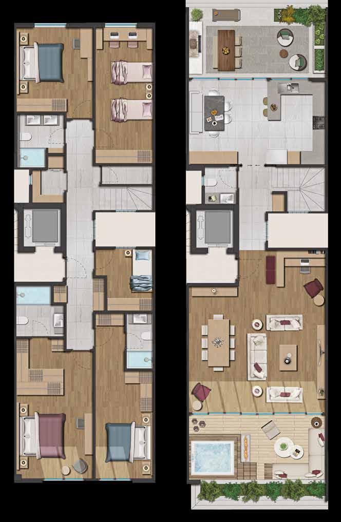 Bedroom 16,5 m² Dressing 5,8 m² Parents Bath 4,7 m² 6 Bedroom 1 16,9 m² 7 Bedroom Bath 3,1 m²