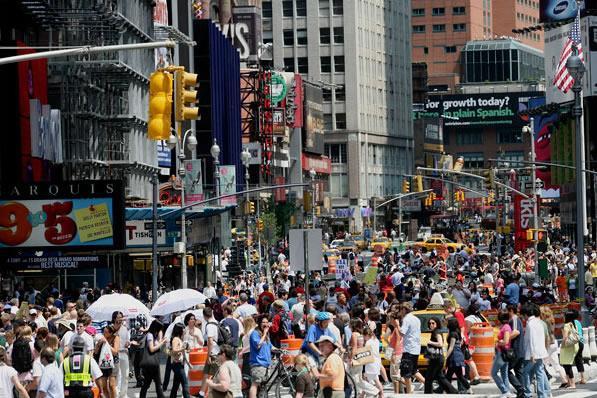 78,000 people a day walk by within one-third of a block of the Times Square Building
