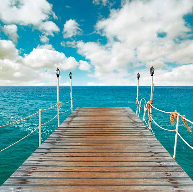 with all the shades of blue in all seasons and a pier
