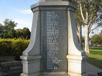 Kempsey War Memorial (Photos from Register of War Memorials in NSW David Roden & Ken Hills) (37 pages of Pte John Rowe s