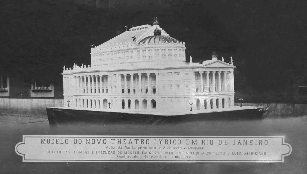1. Gustav Waehneldt, Project for a new theater in Rio de Janeiro, plaster model by Luiz Schreiner, c. 1876. Rio de Janeiro, Biblioteca Nacional, FOTOS-ARC.
