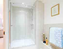 shower Slip resistant floor tiling Fitted mirror Electric shaver socket Heated towel rail Extractor ventilation Fitted kitchen with integrated fridge, freezer,