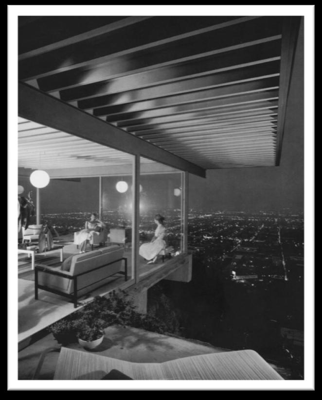 Ward 15 Angeles twinkles in the background of Case Study House 22, the Stahl house.