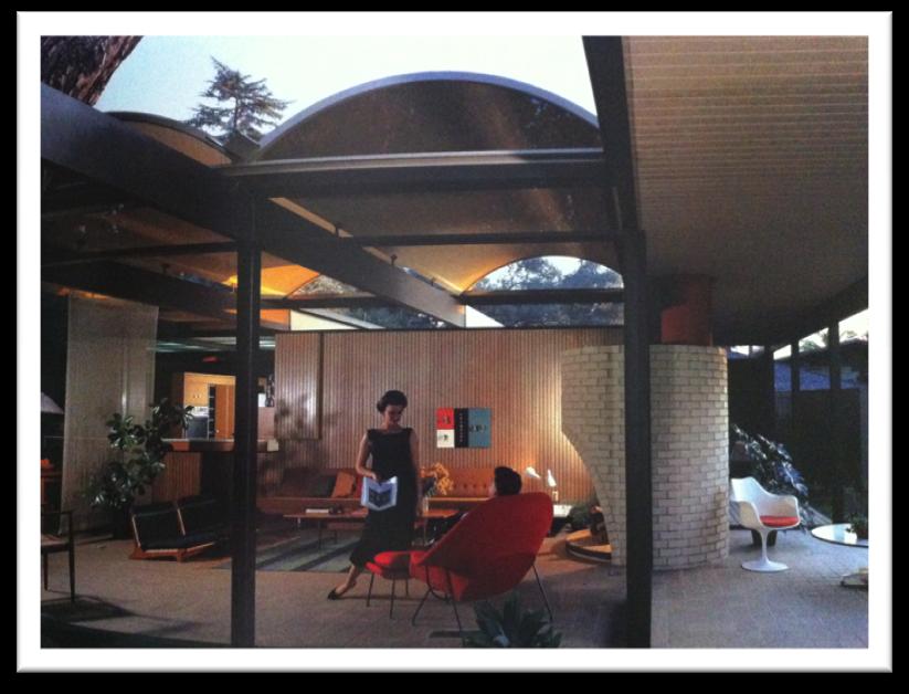 Ward 7 Furthering this point of combining interior and exterior spaces, take a look at image 4. This photo is of Case Study House #20, the Bass house designed by Altadena, Buff, Straub and Hensman.