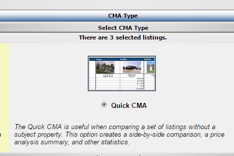 This type of CMA can be created by any set of properties, for buyers, sellers or for an