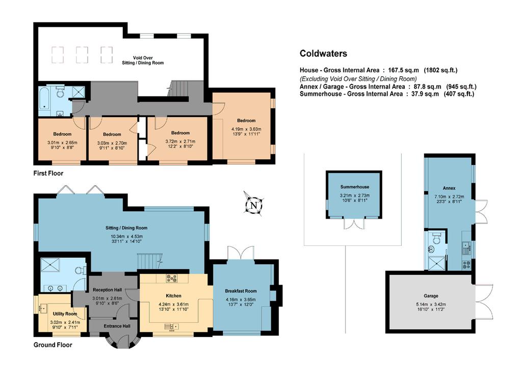 Floorplans House - Gross internal area 1,802 sq ft (167.