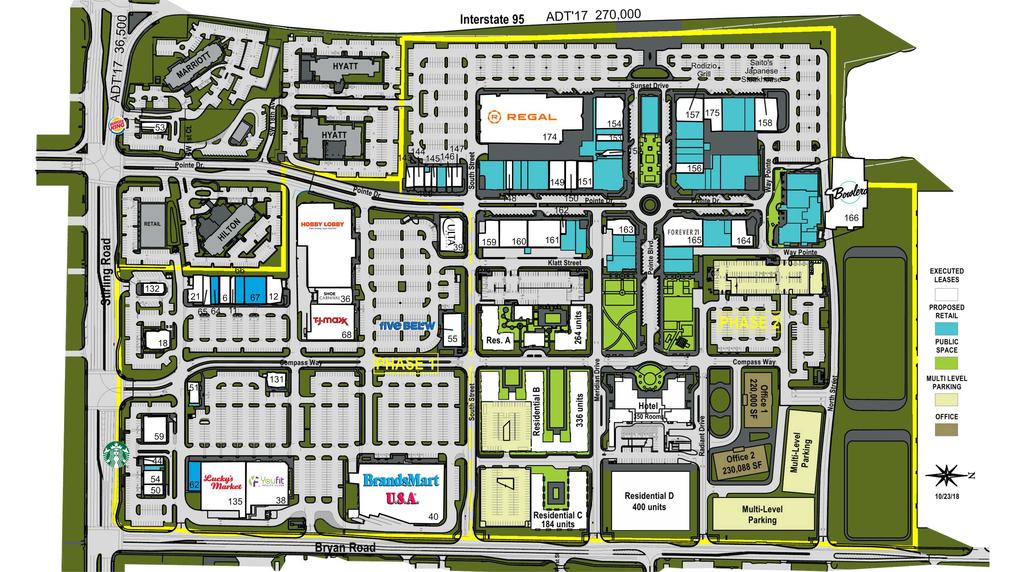 Availability Disclaimer: This site plan shows the approximate location, square footage, and configuration of the shopping center and adjacent areas, and is only illustrative of the size and