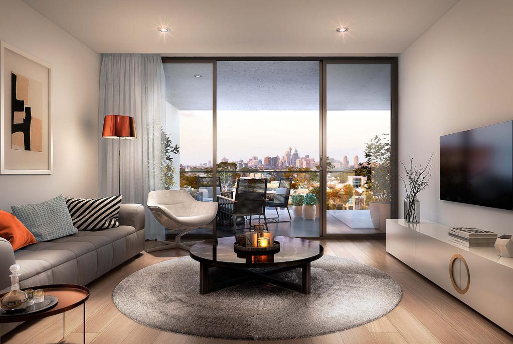 Living Room with City