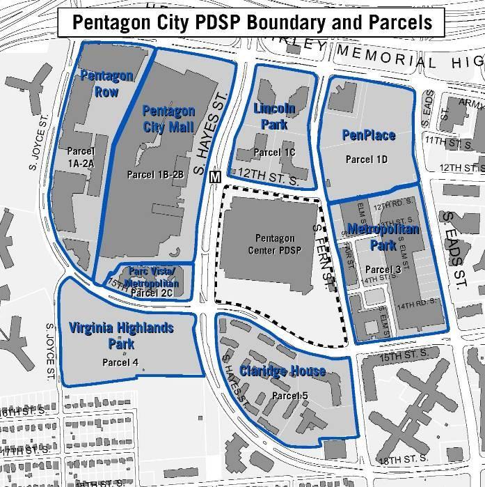 Page 13 Parcel Site Area (Acres) Pentagon City PDSP Density Allotment As Approved Through November 16, 2013 Office Retail Hotel Residential (GFA) (GFA) (Units) (Units) Park Estimated FAR 3 Pentagon