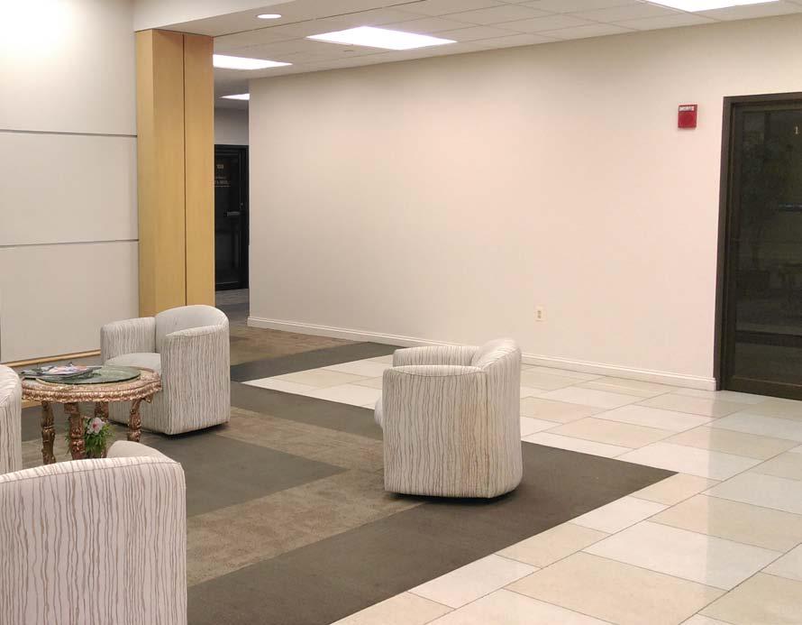 comfortable lobby Large conference room available to tenants Security desk and physical security