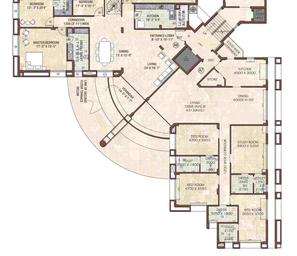 4th Floor Plan - Block A Floor Flat Type Area ( BU ) Area ( SBUA ) 4 A7 2635