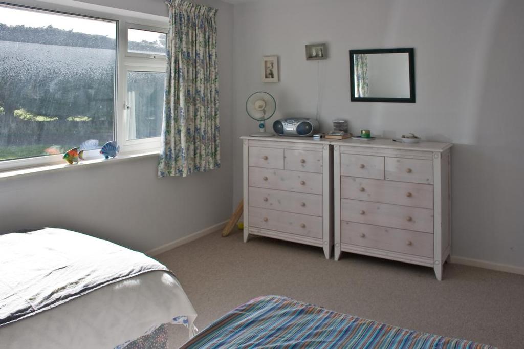 BEDROOM 3 14ft 1" x 10ft 6" South facing upvc double glazed window with curtains and rail, ceiling light, power points,