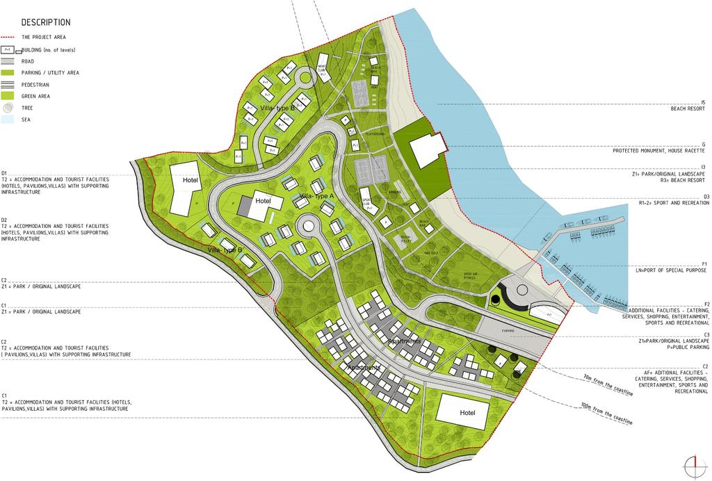 Resort Concept Proposal Under the current Urban Development Plan this part of the tourist development zone Račetinovac is allocated for T2 use comprising villas, apartments and hotels