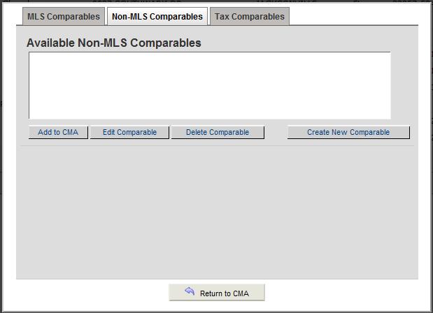 After selecting the Tax Comparables tab,