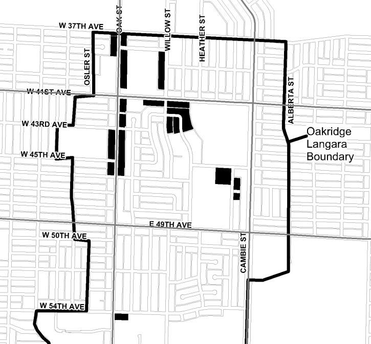 Detailed boundaries (see Area maps below): Area 1: Oakridge/Langara Area 2: Southeast False Creek Area 3: Cambie Corridor Area 4: Little Mountain Adjacent Area Area 5: Norquay Village Neighbourhood