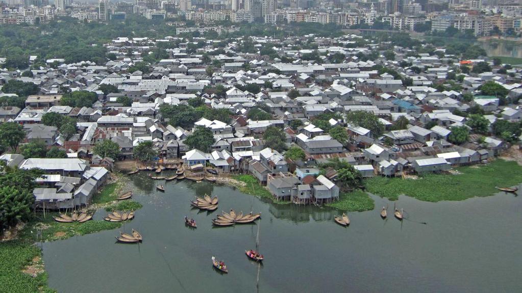 Korail Slum Fig[1] Bird eye view of korail slum. Korail slum in Dhaka, on the side of the Gulshan- Banani lake I one of the most largest slums in Bangladesh. It is home to about 78000 people.
