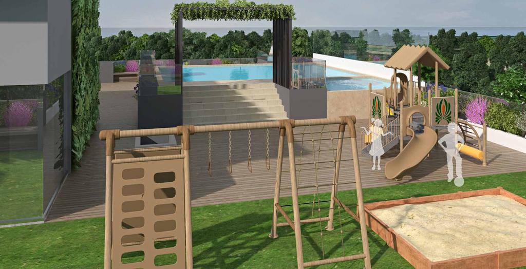 Little Ones Kids Play Area The connecting structural segments between the two towers include a relaxing garden area and the compound includes a