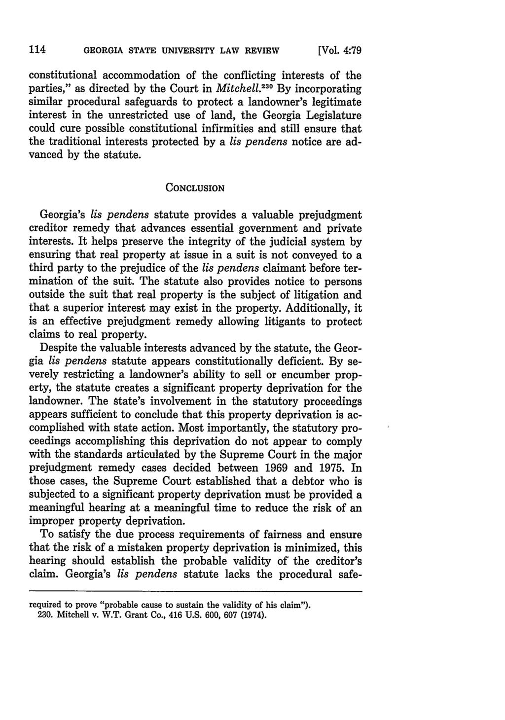 Georgia State University Law Review, Vol. 4, Iss. 1 [1988], Art.