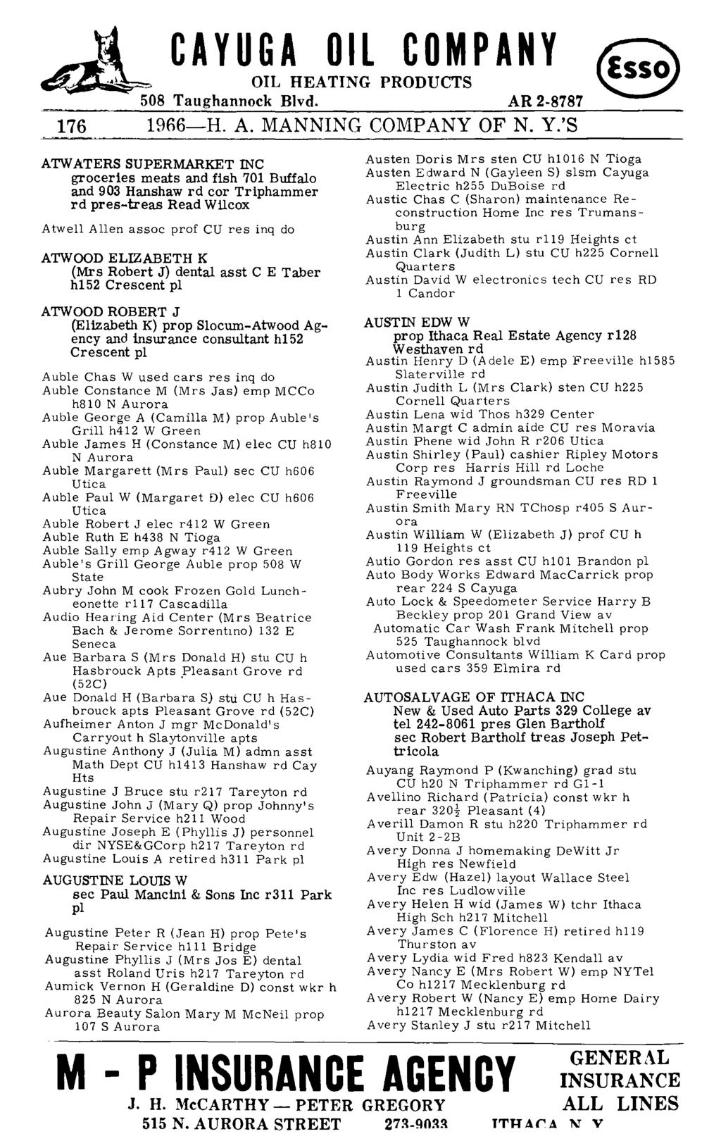 176 1966-H. A. MANNING COMPANY OF N. Y.