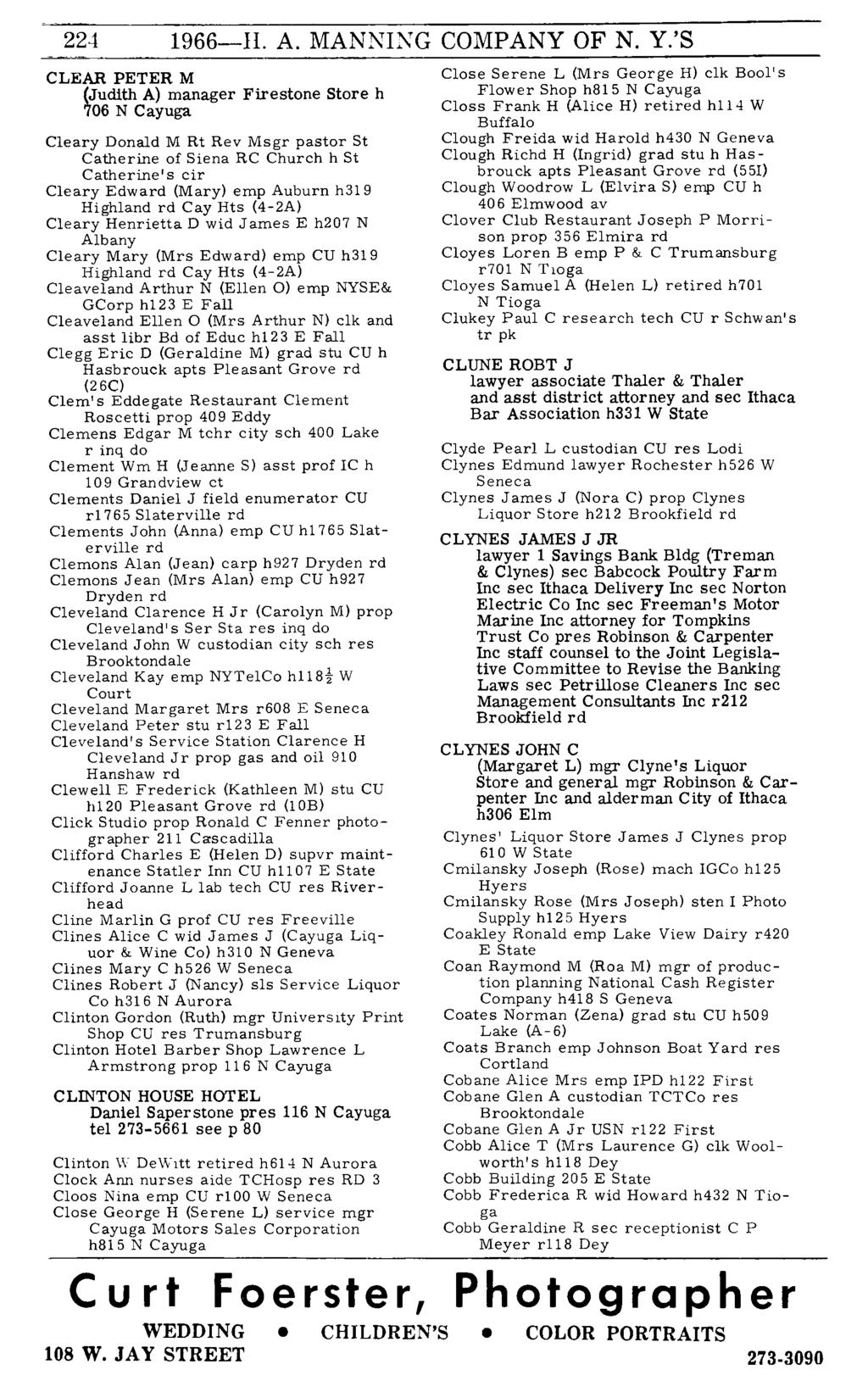 224 1966-11. A. MANNING COMPANY OF N. Y.