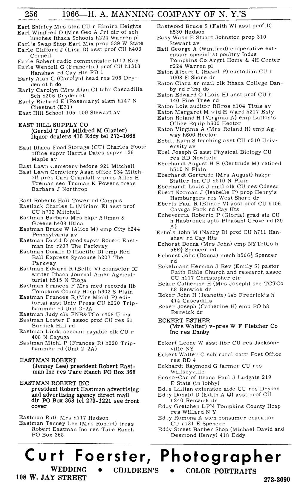 256 1966-H. A. MANNING COMPANY OF N. Y.