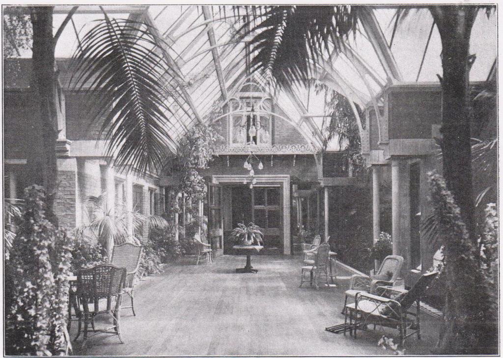 The Conservatory-Ball Room c. 1930 Servants ball. 12 Outside were pleasure grounds and three grass tennis courts.