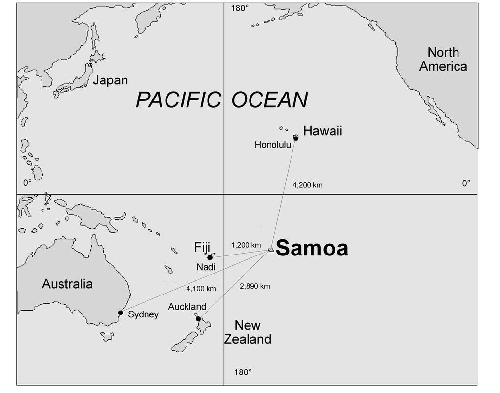 1.0 Location Map of Samoa