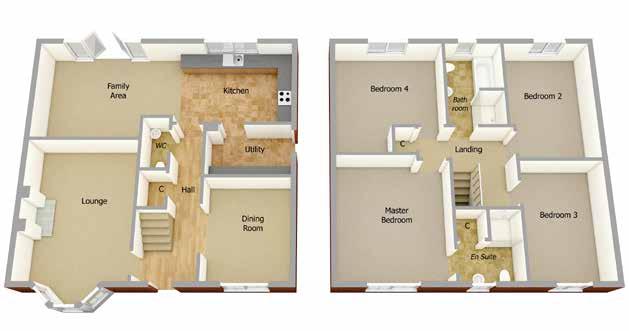 The Harrogate The Arundel 4 Bedroom Detached with Detached Single Garage Approximate square footage: