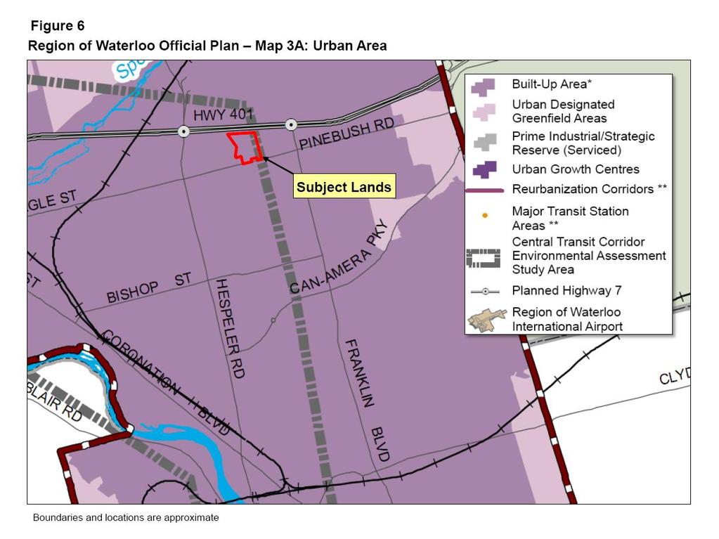 According to Map 3A, the subject lands are also within a Central Transit Corridor Environmental Assessment Study Area.