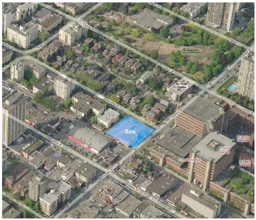 CD-1 Rezoning: 1155 Thurlow Street - 10612 4 Across the lane to the south of the site is a one-storey restaurant complex in Davie Village and to the east across Thurlow Street is St.