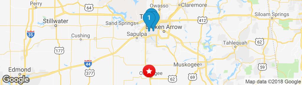 Sale Comps Map SUBJECT PROPERTY 114 North Grand Ave, Okmulgee, OK 74447 PRIME 71ST 1 1515 East 71st Street Tulsa, OK 74136 MIDFIRST BANK BLDG 2 7050 S Yale