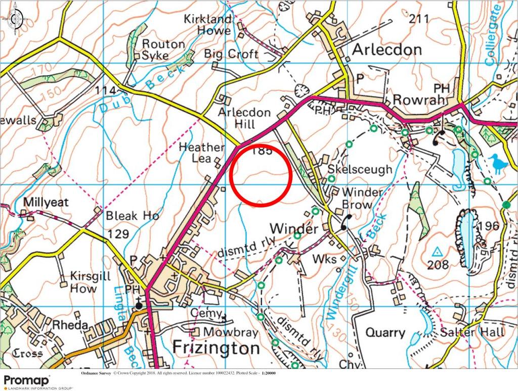 LOCATION / DIRECTIONS: See the location plan below. The land is located between the villages of Frizington and Arlecdon with access off the private road leading to Eskett Quarry.