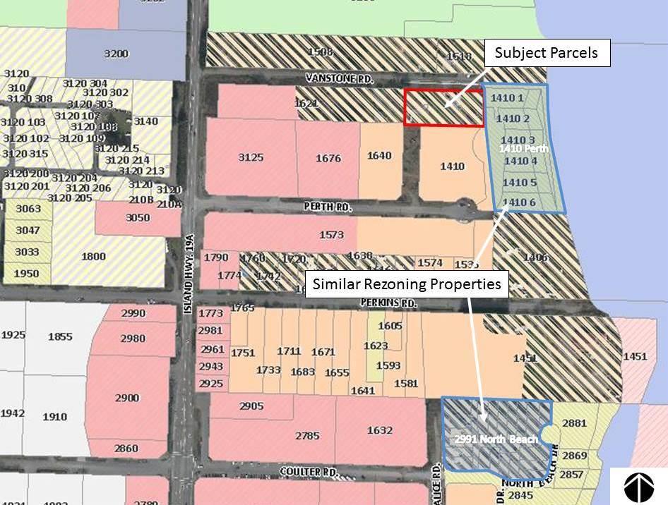 Figure 5: Locations of similar rezoning applications 1521 Vanstone Road has an older existing dwelling on the eastern part of the lot that is nonconforming with respect to the front yard setback.