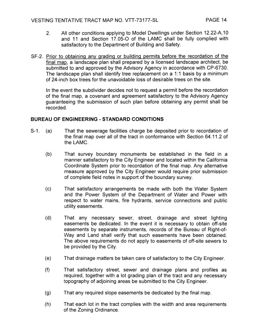 PAGE 14 2. All other conditions applying to Model Dwellings under Section 12.22-A.10 and 11 and Section 17.
