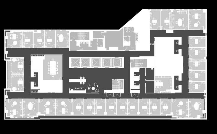 Secretarial (5:2:1 Ratio): 6 Paralegal Workstations: 2 Paralegal Office: 2 Conference Seats: 10 This plan assumes conferencing,