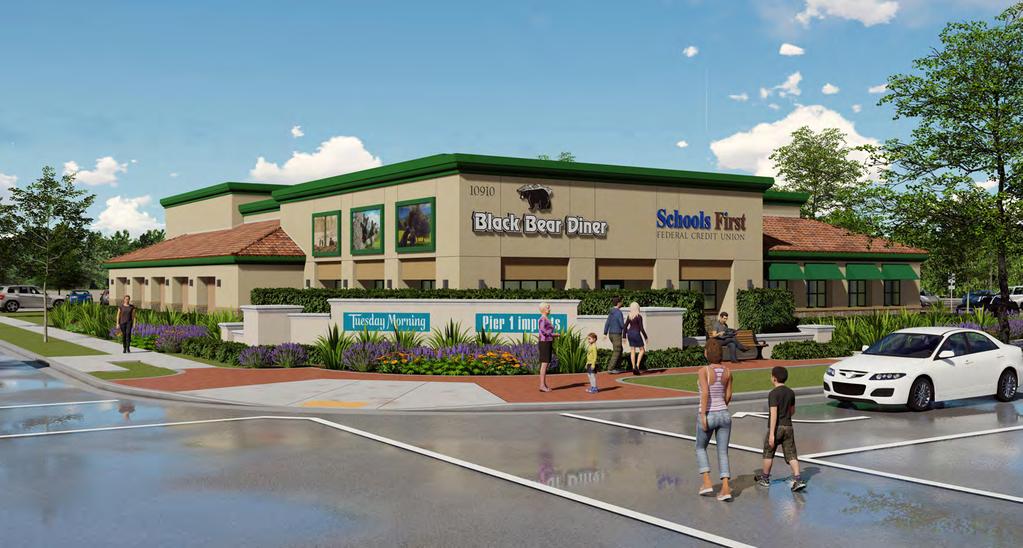 SUBJECT PROPERTY RENDERING BLACK BEAR DINER & SCHOOLSFIRST CREDIT UNION