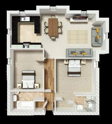 Apartment) Living Area (max) 21 4 x 15 9 6.51m x 4.80m Kitchen Area 10 12 x 10 6 3.35m x 3.20m Bedroom 1 13 10 x 10 3 4.21m x 3.