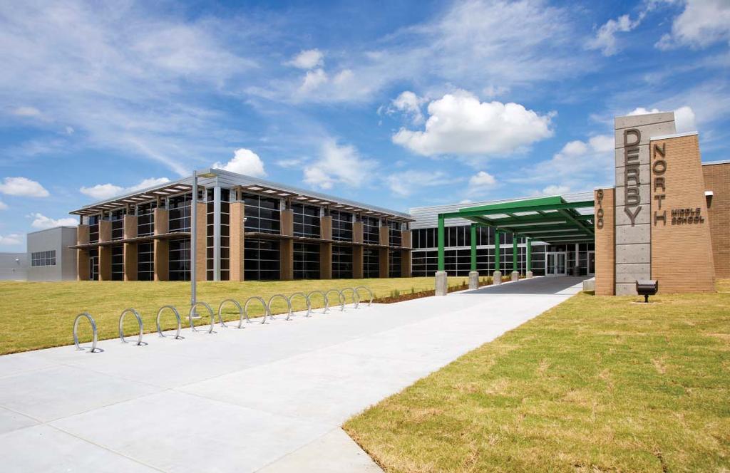 DERBY NORTH MIDDLE SCHOOL OUTSTANDING DESIGN AMERICAN SCHOOL & UNIVERSITY MAGAZINE Client: Derby Public Schools Location: Derby, Kansas Completed: August 2015