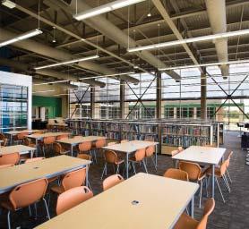Cafetorium, Media Center, Outdoor learning courtyards,technology Suite, two gymnasiums, music suite that doubles as a FEMA storm shelter Design Focus: A