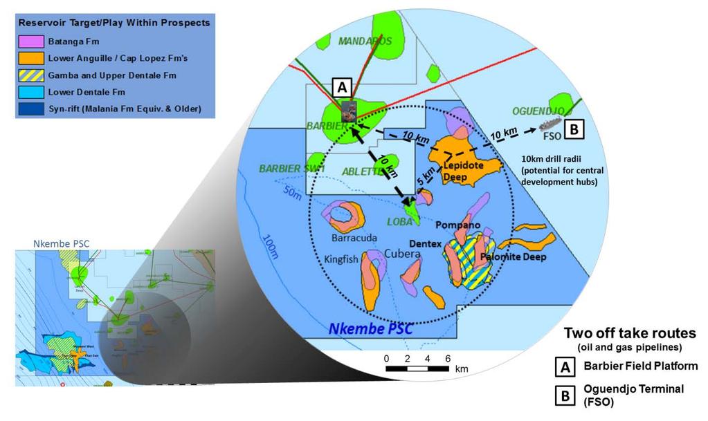 Geology and geophysics services agreement Figure 1 Shallow water area of the Nkembe block and prospects Havoc has agreed to undertake the following tasks pursuant to the geology and geophysics