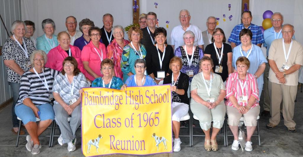 Class of 1965 at their 50 year graduation anniversary reunion held on June 26 th at residence of Ron & Lois Spencer.