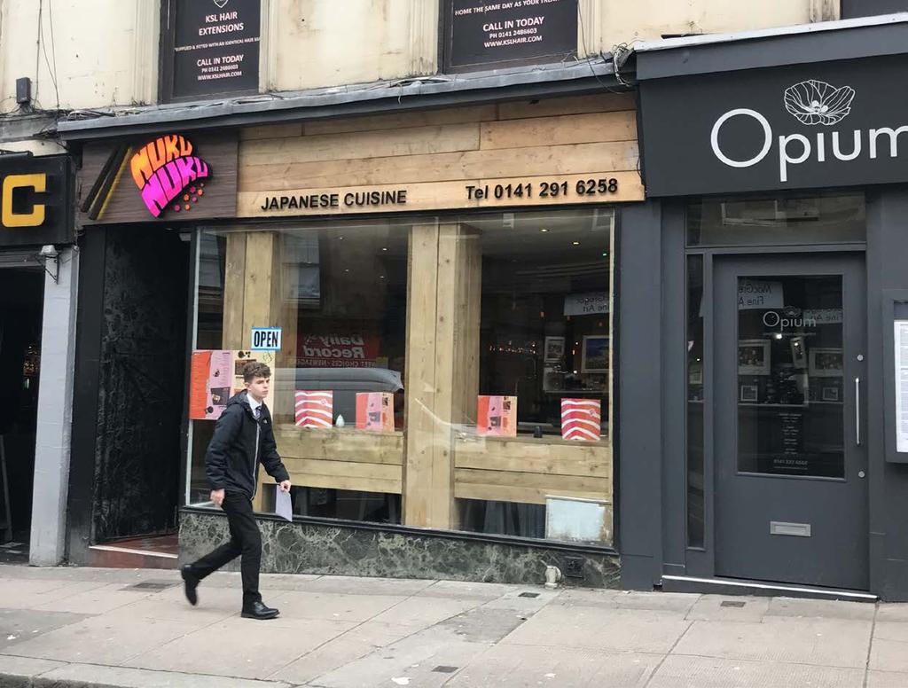 Executive Summary: Extensively refurbished licensed restaurant premises in the heart of Glasgow s city centre; Benefiting from full Class 3 restaurant use for 38 covers; Tenant is personally liable