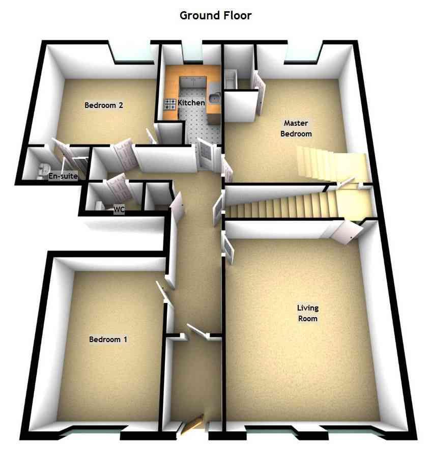 25m (10 8 ) Bedroom 2 4.10m (13 5 ) x 3.99m (13 1 ) En-Suite 2 1.98m (6 6 ) x 1.17m (3 10 ) Bedroom 3 4.31m (14 2 ) x 2.