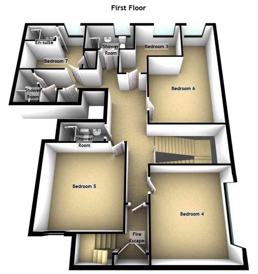96m (13 ) Bedroom 7 3.50m (11 6 ) x 3.10m (10 2 ) En-Suite 3 1.74m (5 9 ) x 1.08m (3 6 ) Shower Room 2.86m (9 5 ) x 1.