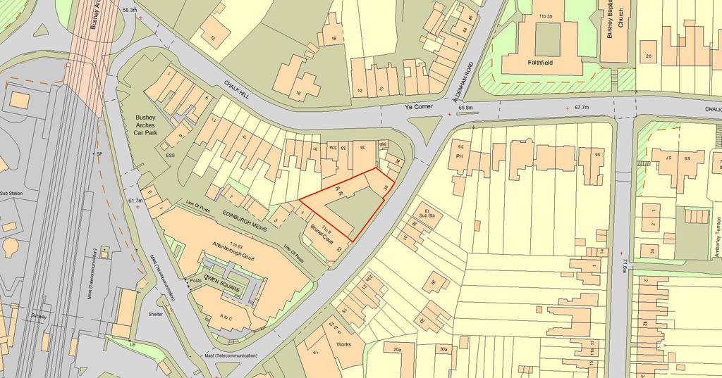 The buildings occupy a site area of approximately 0.16 acres and encompass a service yard which is used for customer parking and deliveries, accessed directly from Aldenham Road.
